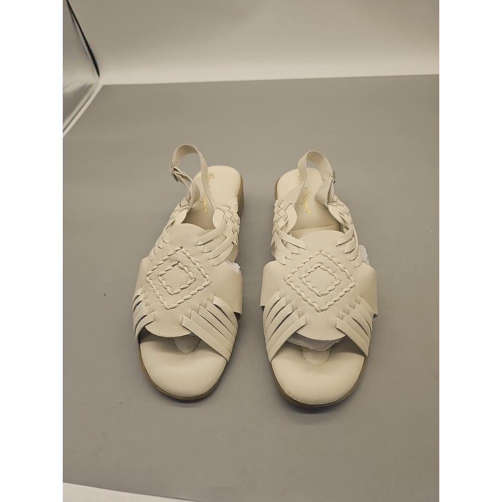 Women Angel Steps White Sandals Shoes Size 8.5 Strapback Leather  Comfy
